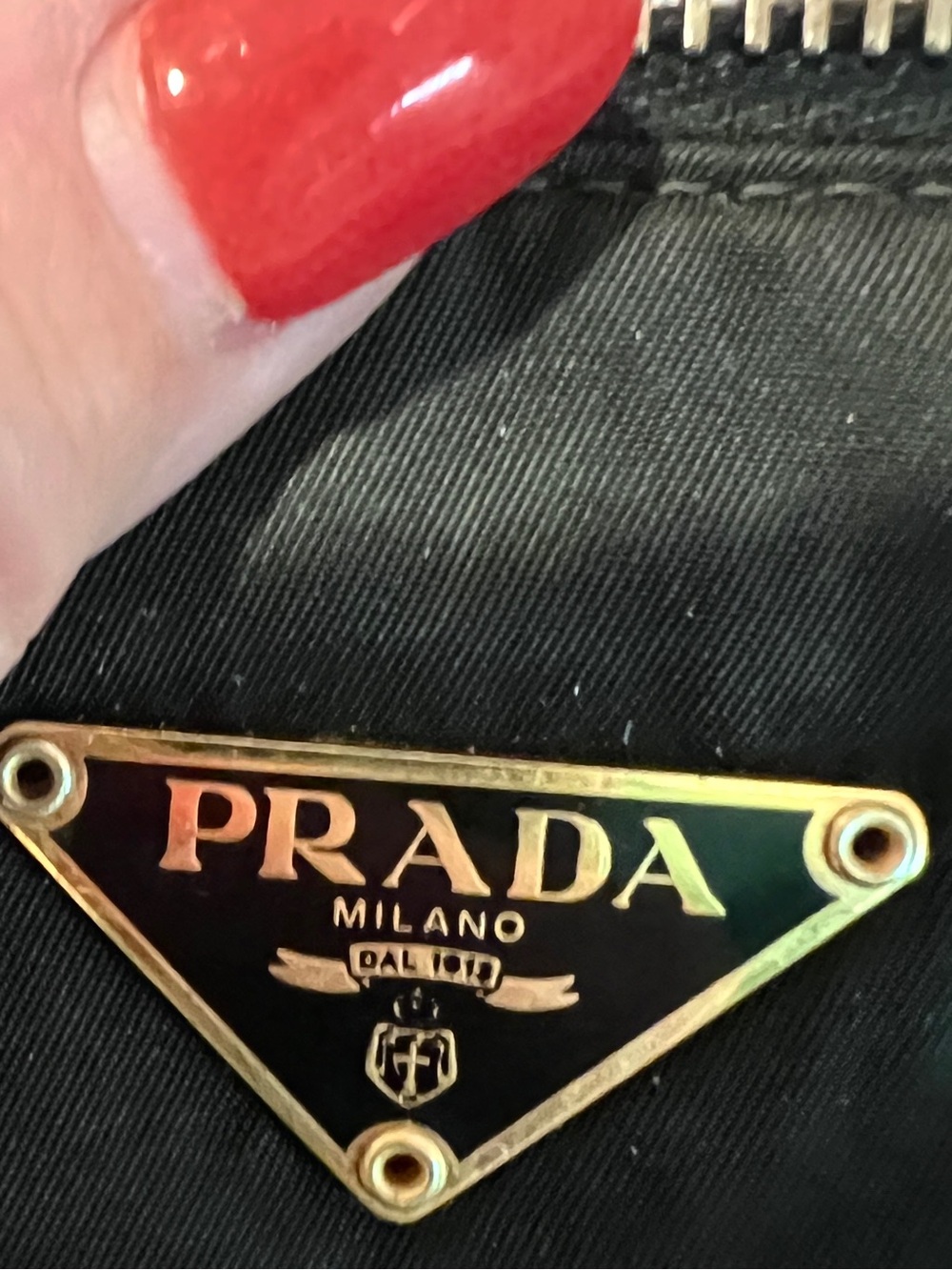 PRADA!⭐️Black Nylon and leather Bag with Gold Hardware - Picture 7 of 11
